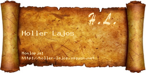 Holler Lajos névjegykártya